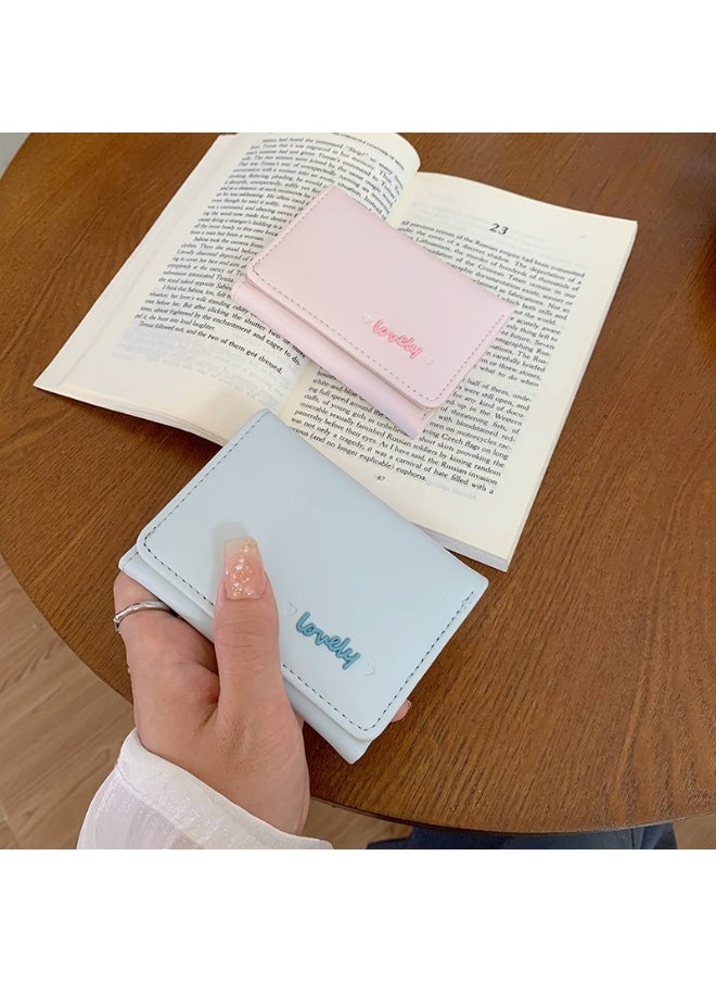 Korean Lovely Letter Small Purse Women's Purse Short Folding Large Capacity Simple Student Fashion Coin Wallet Card