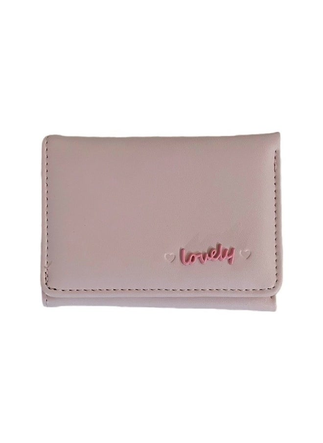Korean Lovely Letter Small Purse Women's Purse Short Folding Large Capacity Simple Student Fashion Coin Wallet Card