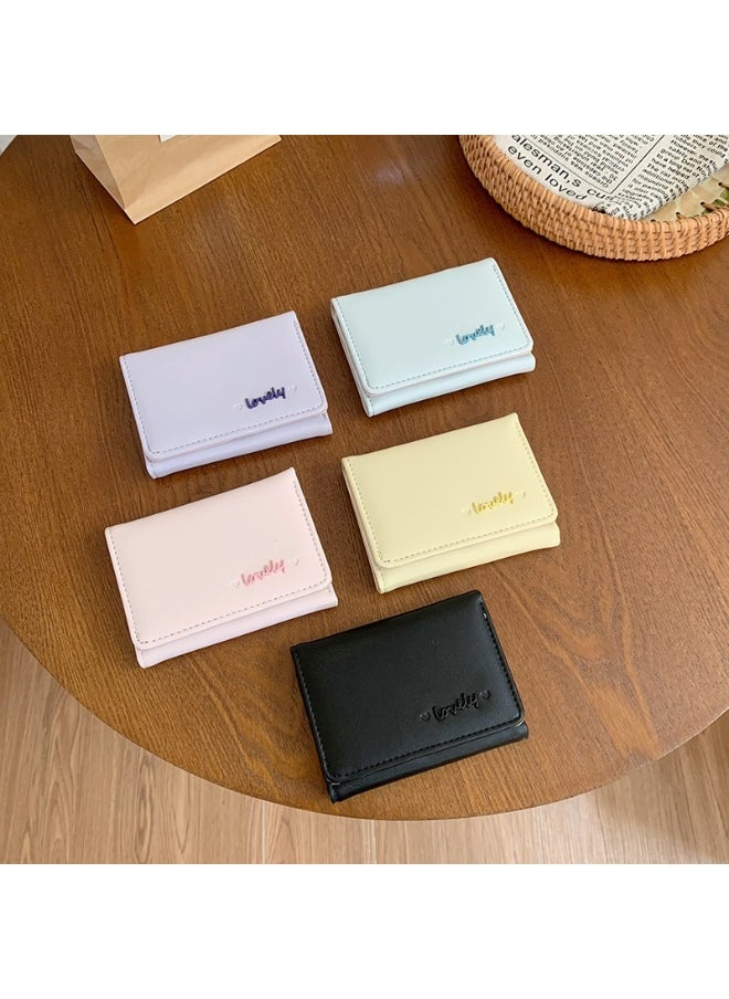 Korean Lovely Letter Small Purse Women's Purse Short Folding Large Capacity Simple Student Fashion Coin Wallet Card