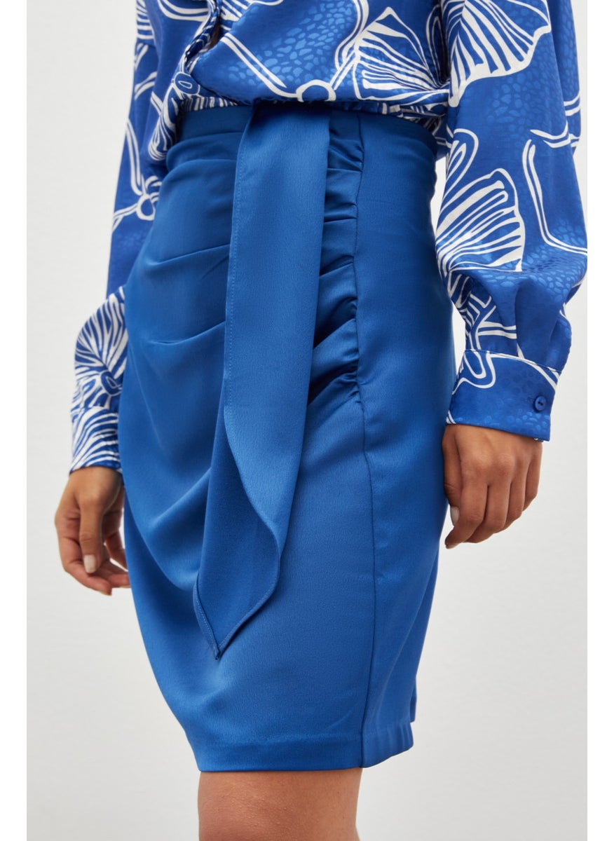 Belted Mini Skirt - Indigo