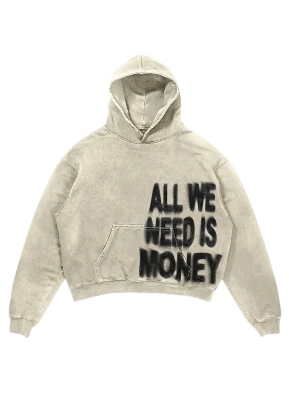 New Hiphop Green Zip Hoodie Men Urban Harajuku Anime Print Long Sleeve apricot wash old hoodie custom