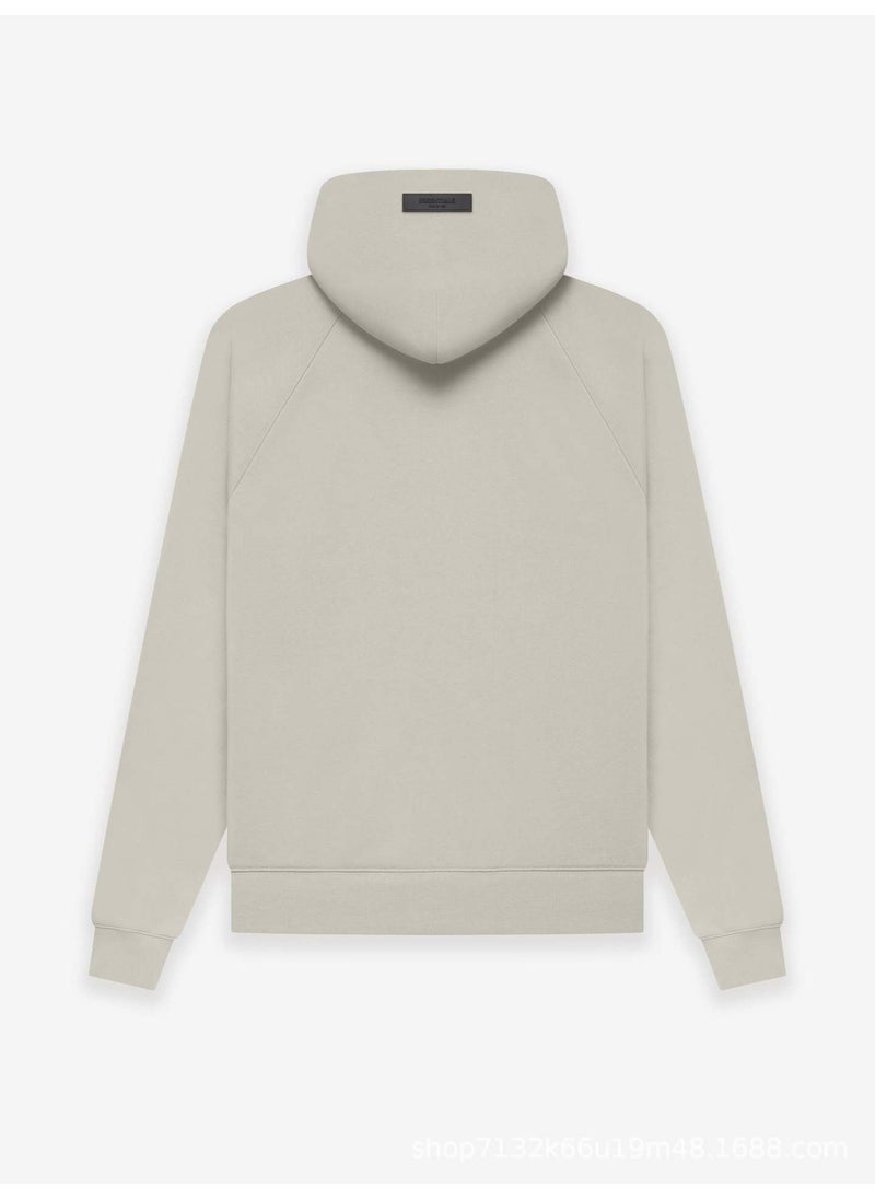 Oversize Hooded Essential Sweatshirt Unisex Trendy Street Style American Fashion High Street Mens European Style Smoky gray (fleece-lined)