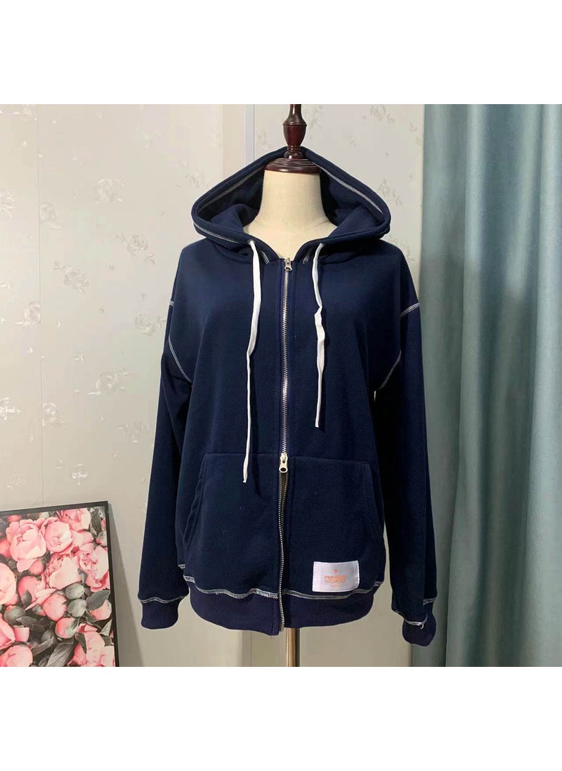 2022 New Youth Band Navy Zip Hoodie Concert Jacket Zipper navy (navy)