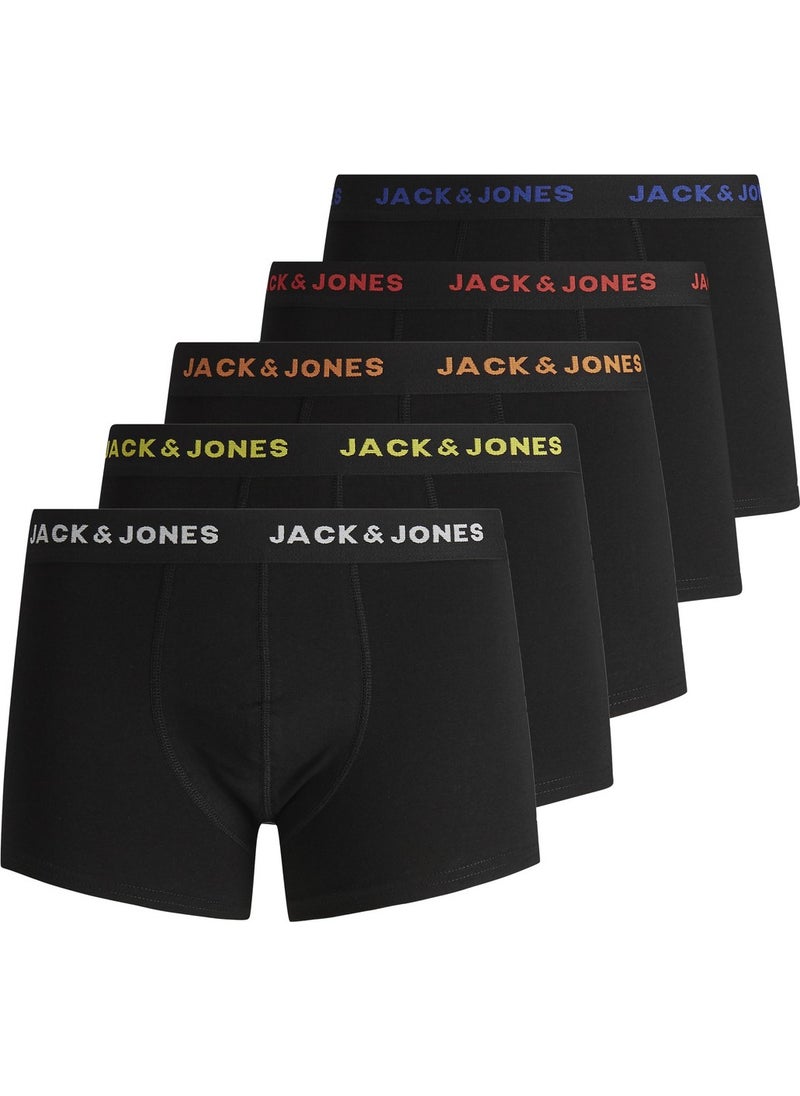 5-Piece Solid Color Logo Boxer
