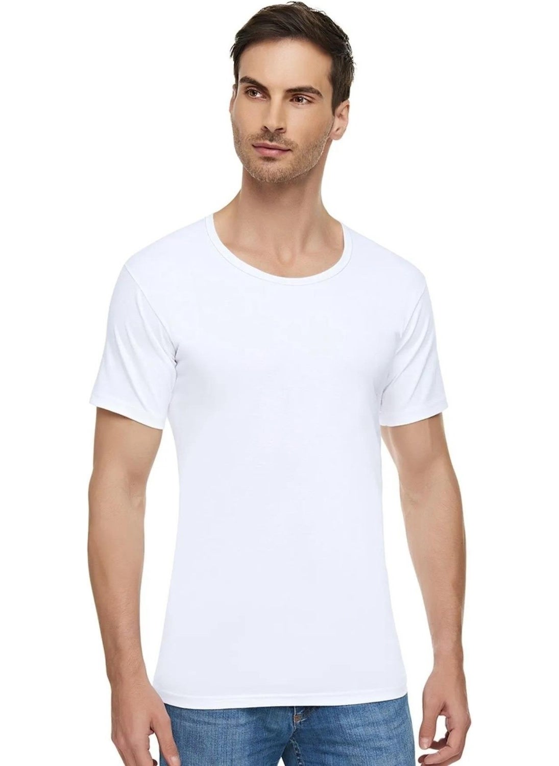 Men's Crew Neck Combed Cotton Undershirt Undershirt 1002 - 3 Pieces