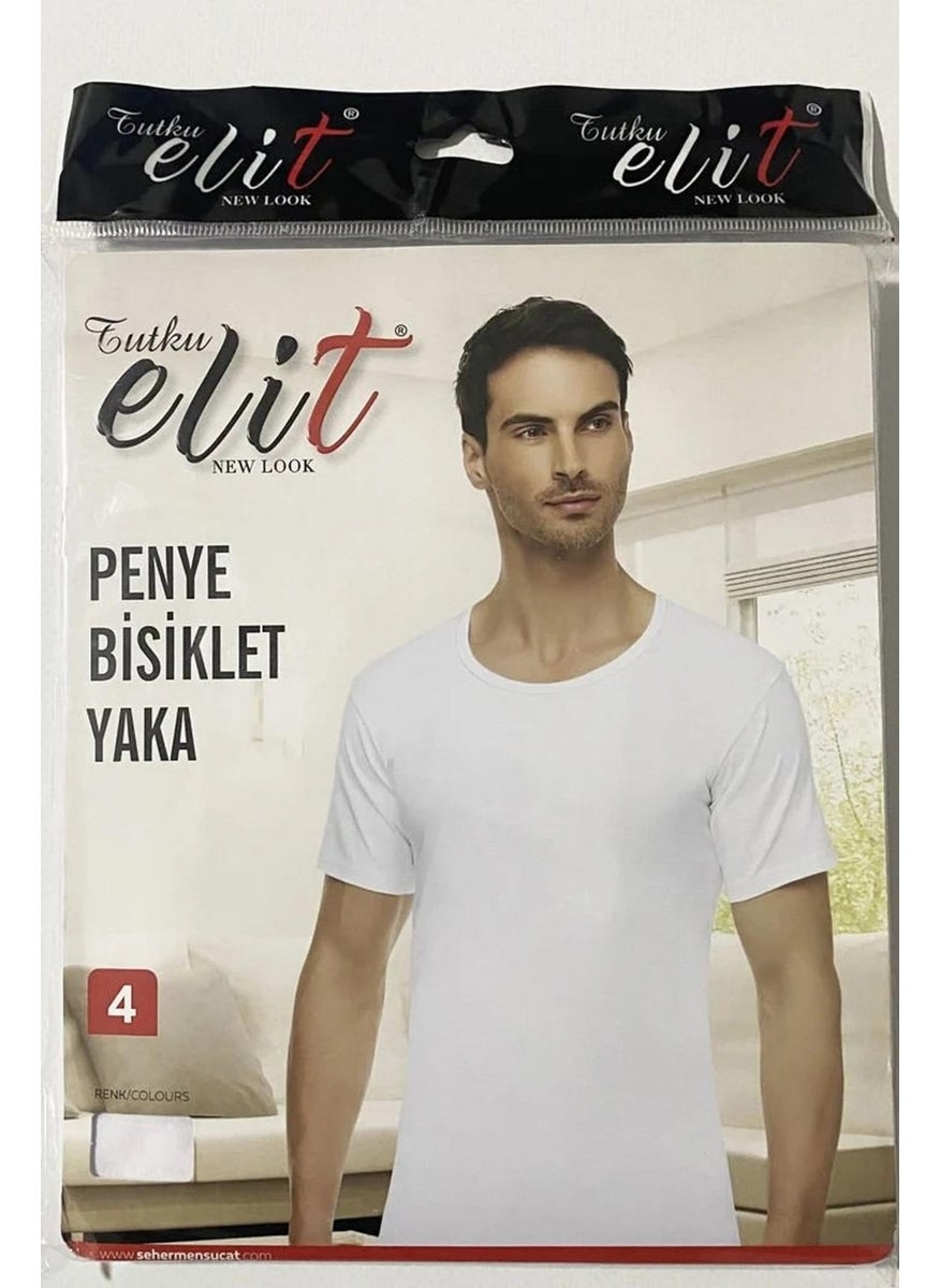 Men's Crew Neck Combed Cotton Undershirt Undershirt 1002 - 3 Pieces