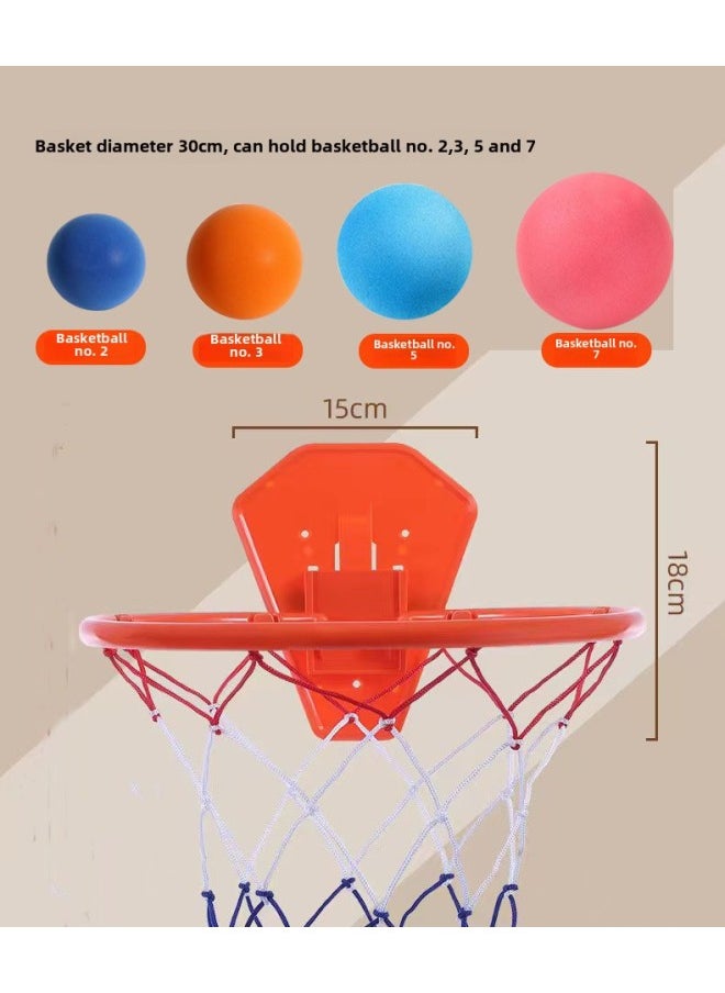 Indoor Quiet Pat Ball Yiwu Large Parent-Child Elastic Silent Sports Children Baby Sponge Basket Football Toy-Color:Solid Color Mute Ball Professional Basketball Frame-Diameter:Medium Mute Ball ]
