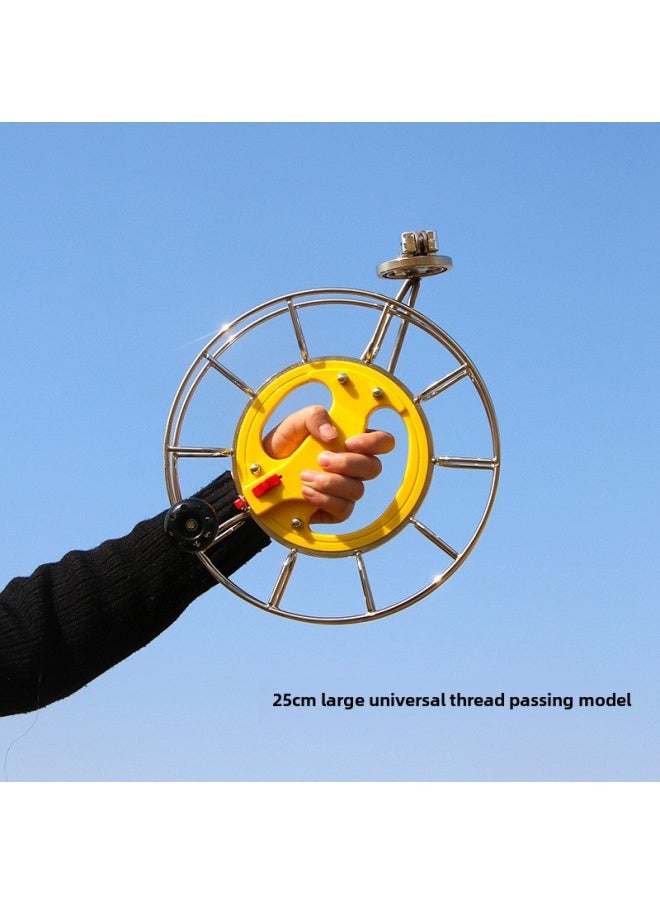 Kite Line Roulette Stainless Steel Kite Roulette Anti-reverse Hand Brake High-grade Large Bearing Hand Grip Wheel Spool Jianpeng-Colour:28cm Large Universal Bearing Handbrake Steel Wheel
