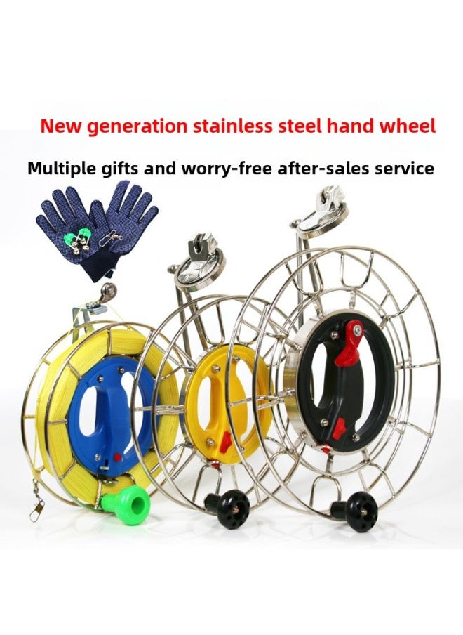 Kite Line Roulette Stainless Steel Kite Roulette Anti-reverse Hand Brake High-grade Large Bearing Hand Grip Wheel Spool Jianpeng-Colour:28cm Large Universal Bearing Handbrake Steel Wheel