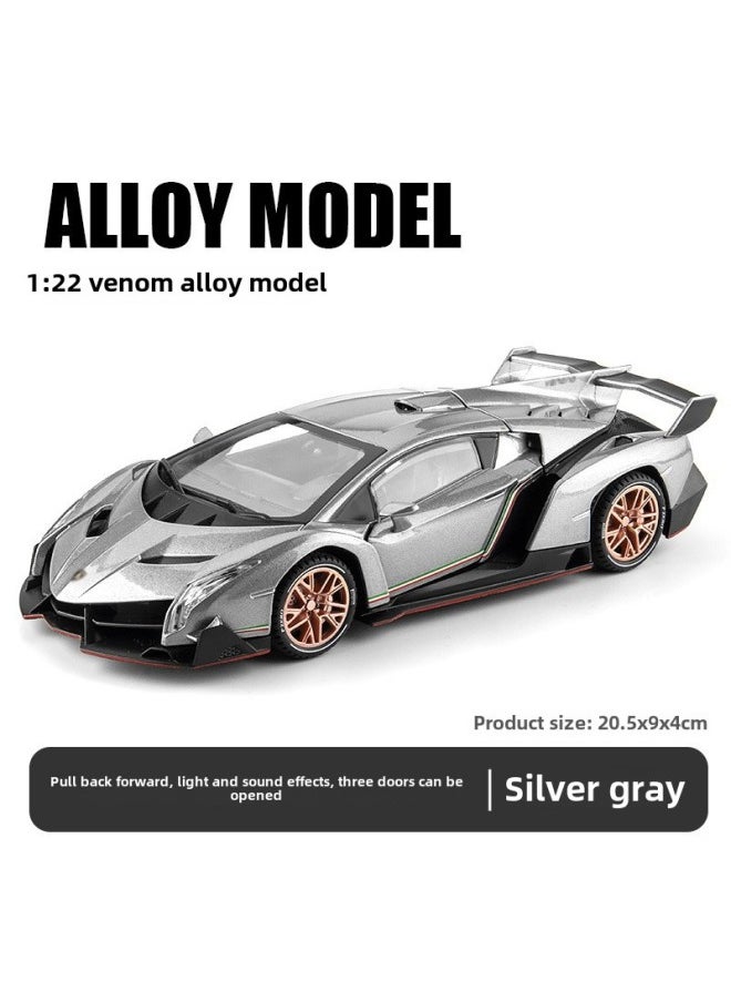 122 Lamborghini V12 Alloy Model Car Boys Toy Car Dashboard Decoration Live Broadcast Recommendation Static Model Non-electric-Color:1: 22 Jiaye Lamborghini Poison-Ash
