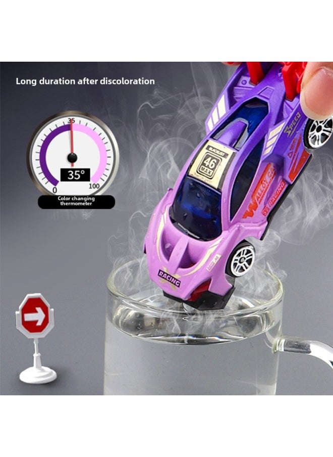 Color-changing Alloy Car Model In Water Color-changing Small Sports Car 1:64 Sliding Racing Boy Toy Car Manufacturers Wholesale-Color:Color Change Alloy Car (brown)