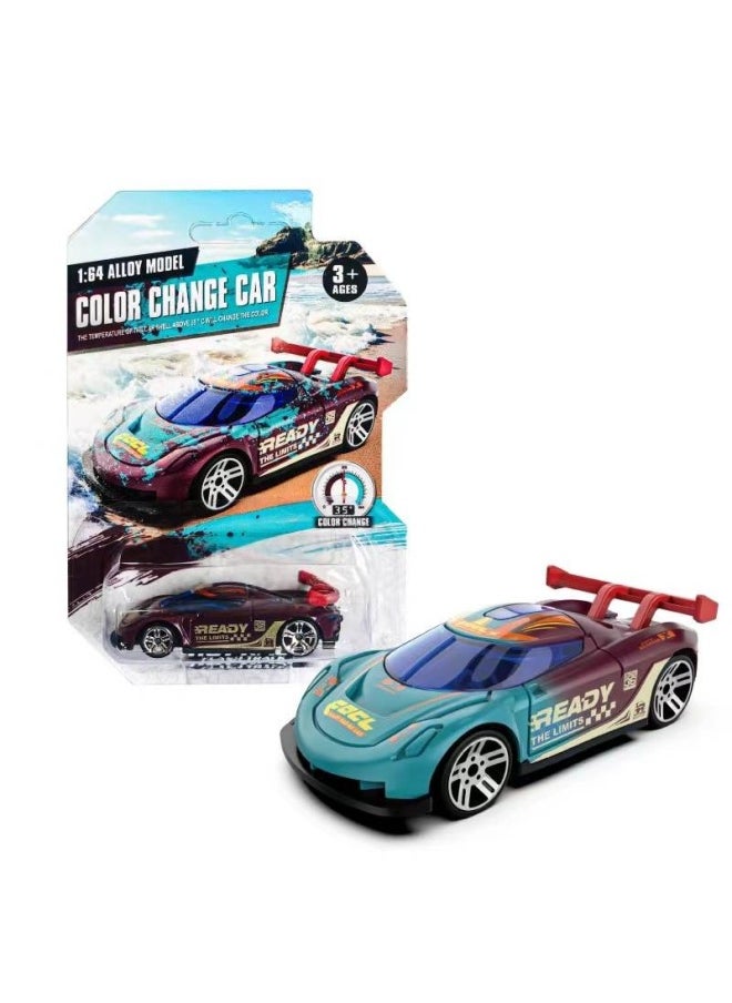 Color-changing Alloy Car Model In Water Color-changing Small Sports Car 1:64 Sliding Racing Boy Toy Car Manufacturers Wholesale-Color:Color Change Alloy Car (brown)