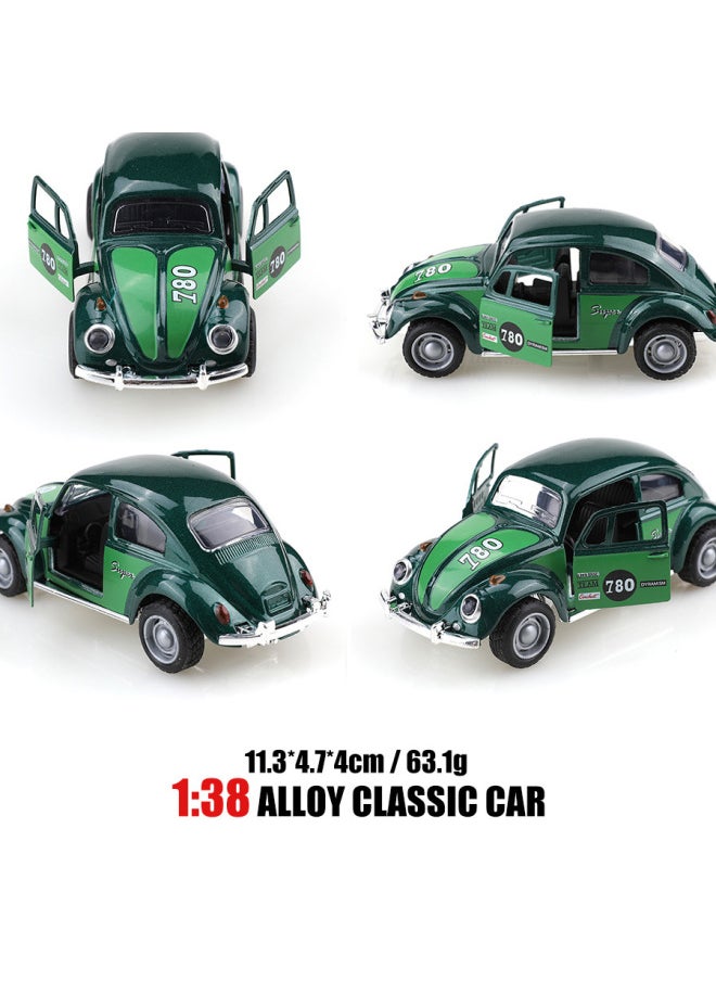 Bag 1:38 Retro Classic Classic Car Pickup Alloy Car Model Simulation Children's Toy Car Cross-border-Color:(bubble Bag) 1: 38 Beetle Painted Green