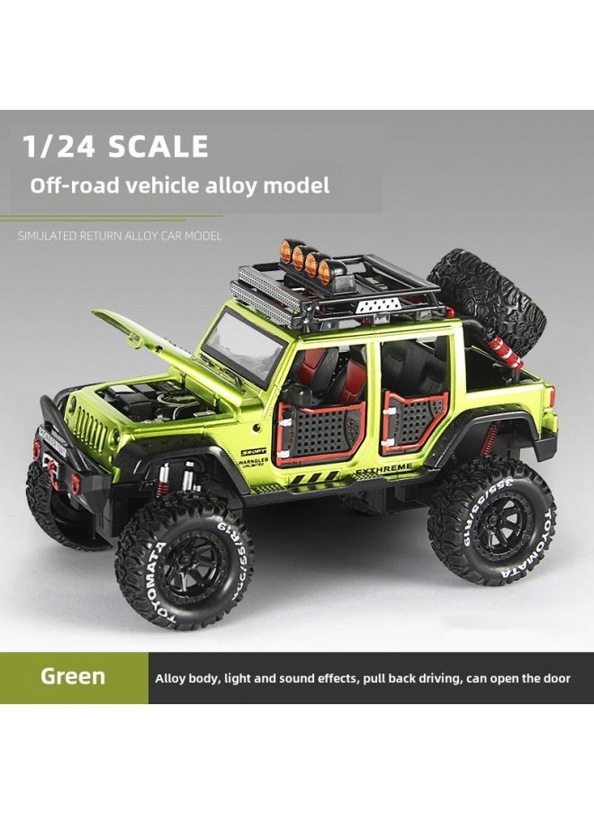 1:24 Simulation Off-road Alloy Toy Car Model Sound And Light Children's Toy Pull Back Car Model A Generation Of Hair-Color:Green