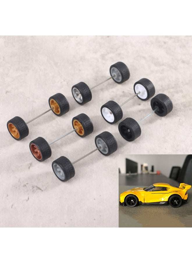 Hot Sale 1:64 Basic Alloy Car Model Modified Wheel Hub Remote Control Car Modified Rubber Tire-Color:Silver Cross