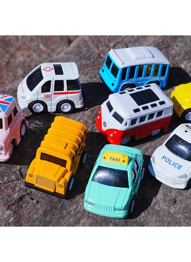 Q Version Mini Building Block Box Car Back Force Alloy Car Children Simulation Alloy Back Force Car Sports Car Model Toy-Color:Q Version Mini Pull-back Building Block Car