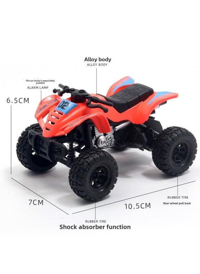 Simulation Beach Four-wheel Off-road Big Foot Motorcycle Alloy Model Children's Toy Car Boy Ornaments Wholesale-Color:Beach Motorcycle Red