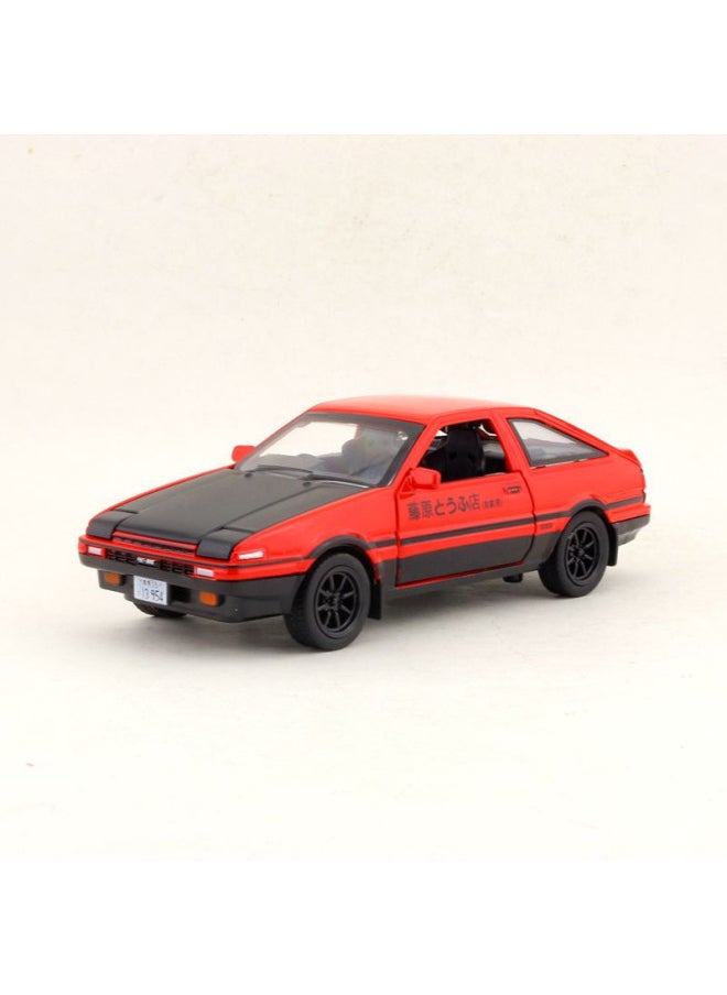 Jianyuan 1:32 Alloy Car Model Simulation Head Word D Toyota AE86 Car Toy Sports Car Model Bulk-Color:Red Black