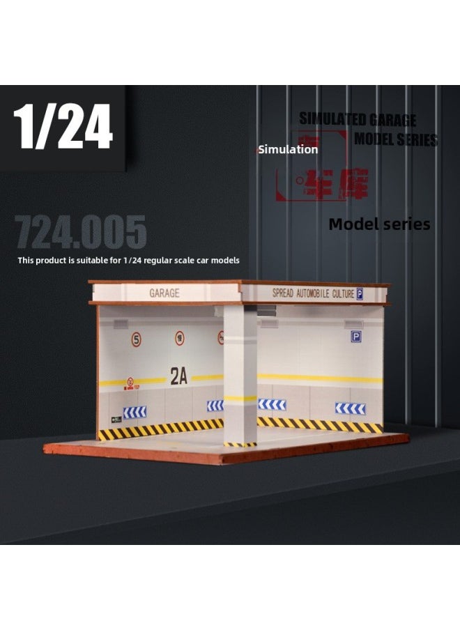 Promotional Simulation Parking Lot View Garage 1/24 Car Model Manual Ornaments Display Storage Toy Car 1/32-Color:[1/24] Simulation Garage 770245 2A