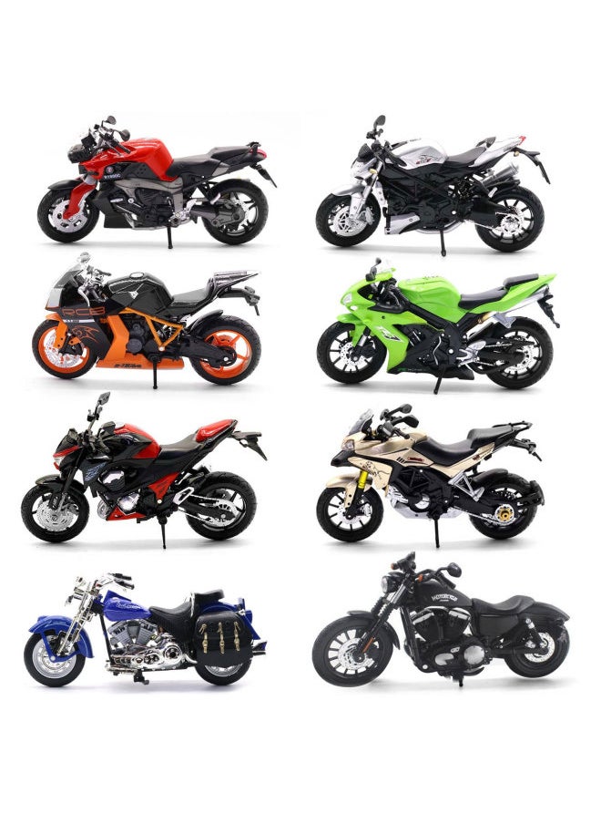 1:12 Alloy Motorcycle Model Children's Toy Motorcycle Ornaments Boy Toy Car Model-Color:792 Red