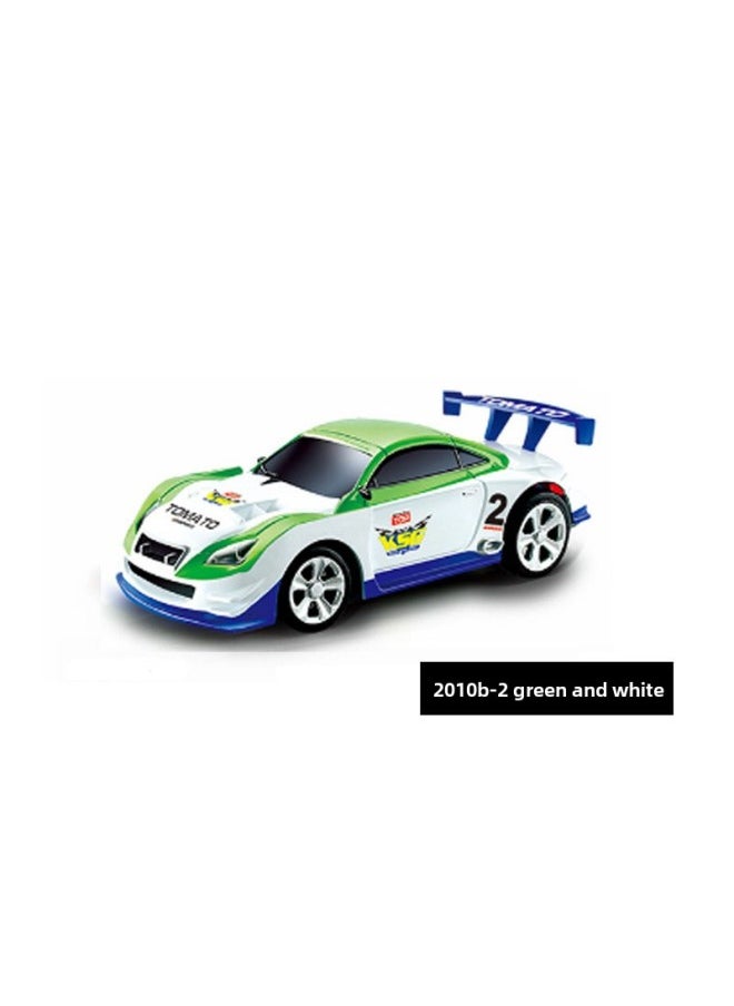 Mini Remote Control Car High Speed Drift Car Easy Pull Coke Can Electric Racing Children's Toy Model Stunt Spin-Color:2010B-2 Green White