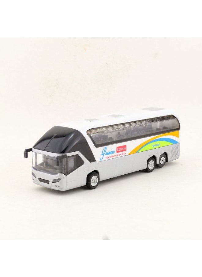 Thiado Toy Alloy Car Model Double-decker Bus Bus Luxury Bus Bus Voice Bulk-Color:Yellow
