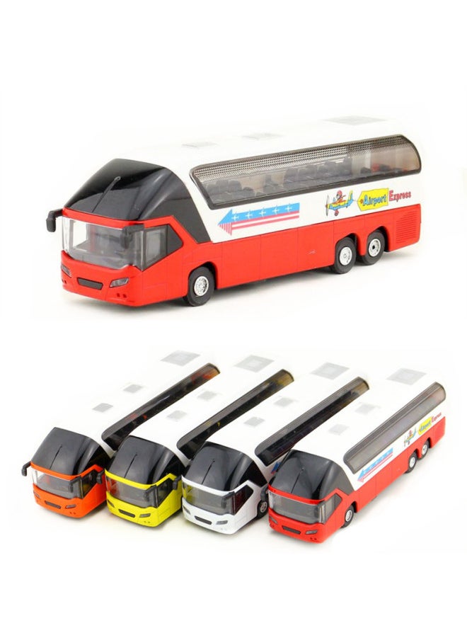 Thiado Toy Alloy Car Model Double-decker Bus Bus Luxury Bus Bus Voice Bulk-Color:Yellow