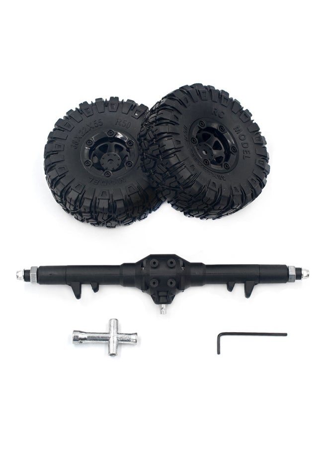 Weili 12428 12423 Rear Gearbox Rear Anti-collision Tire Rear Drive Shaft Upgrade Modification Parts OP Parts-Color:Tire + Rear Wave Box + Tire Wrench
