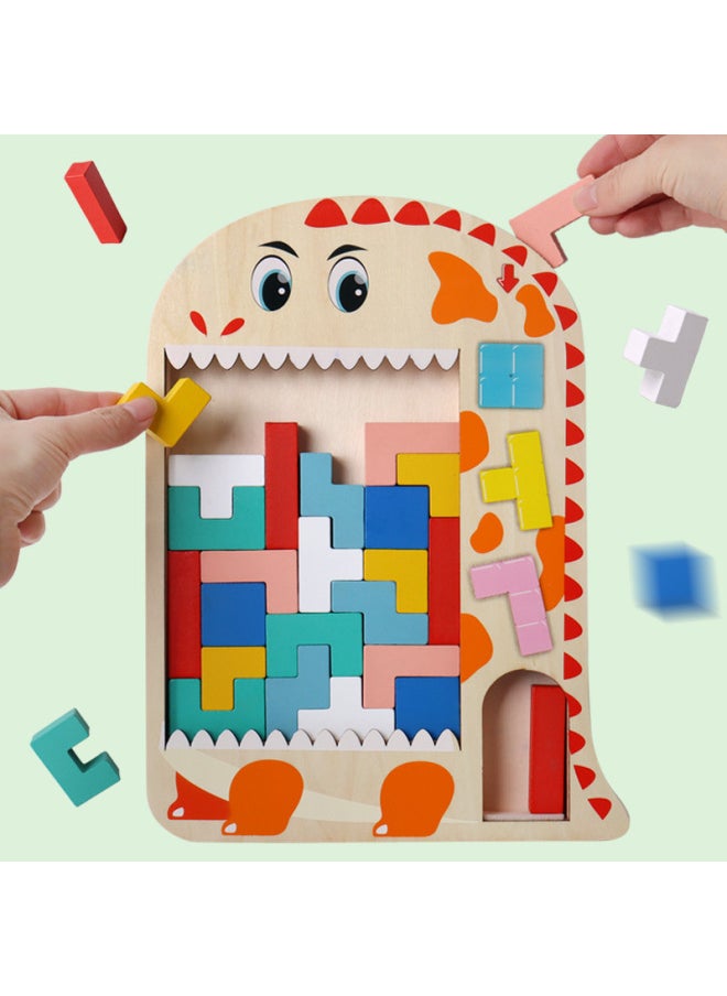 Children's 3d Tetris Building Blocks Puzzle Baby 3 Years Old 6 Early Education Puzzle Brain Thinking Training Toys-Color:PE Style