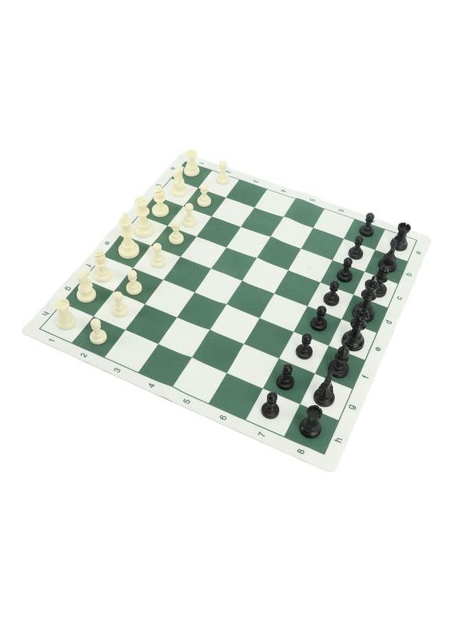 Chess Set PS Plastic for Kids Adults with PU Mat Storage Bag International Board Game