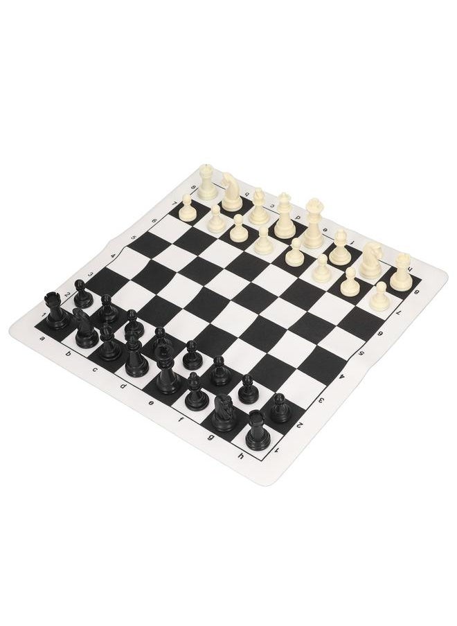 Chess Set Plastic International Black And White Checkerboard With A Storage Bag