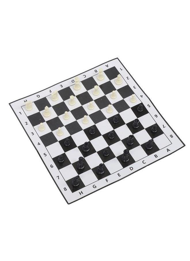 13 Inch Travel Chess Set Plastic 32 Pieces Chessmen with Portable Chessboard for International Game
