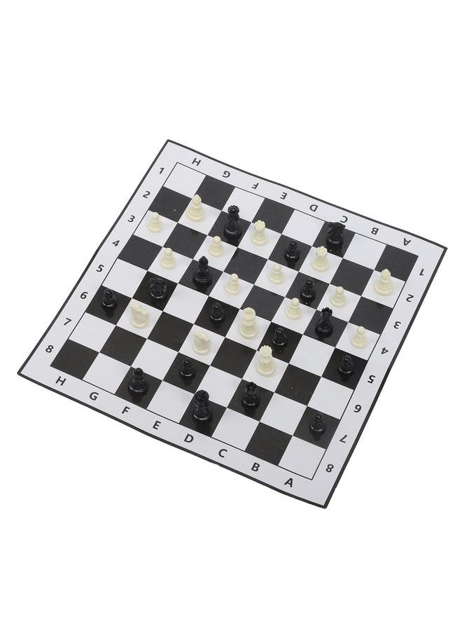 13 Inch Travel Chess Set Plastic 32 Pieces Chessmen with Portable Chessboard for International Game