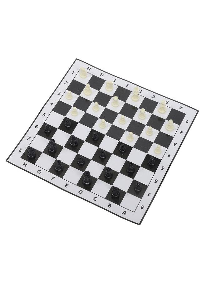 13 Inch Travel Chess Set Plastic 32 Pieces Chessmen with Portable Chessboard for International Game