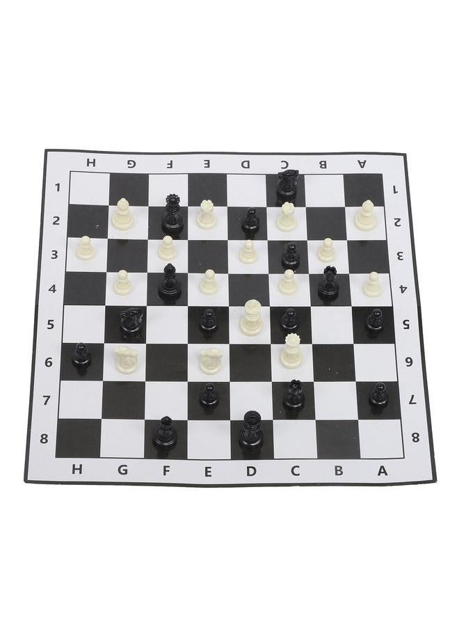 13 Inch Travel Chess Set Plastic 32 Pieces Chessmen with Portable Chessboard for International Game