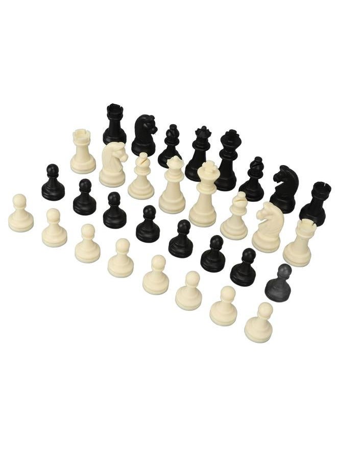 32Pcs Plastic Chess Pieces Only with Drawstring Storage Bag for Professional Beginner Family Gatherings Picnic Camping