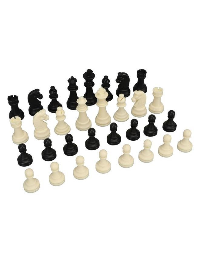 32Pcs Plastic Chess Pieces Only with Drawstring Storage Bag for Professional Beginner Family Gatherings Picnic Camping