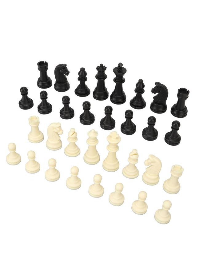 32Pcs Plastic Chess Pieces Only with Drawstring Storage Bag for Professional Beginner Family Gatherings Picnic Camping