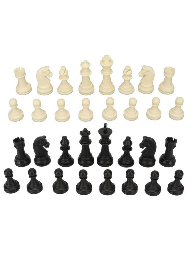 32Pcs Plastic Chess Pieces Only with Drawstring Storage Bag for Professional Beginner Family Gatherings Picnic Camping