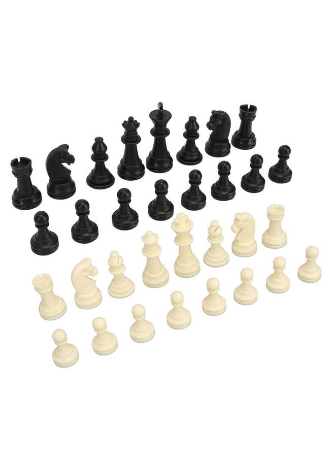 32Pcs Plastic Chess Pieces Only with Drawstring Storage Bag for Professional Beginner Family Gatherings Picnic Camping