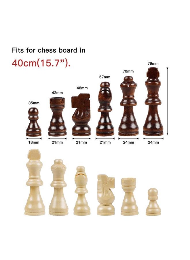 32pcs International Chess Pieces Wood Game Replacement