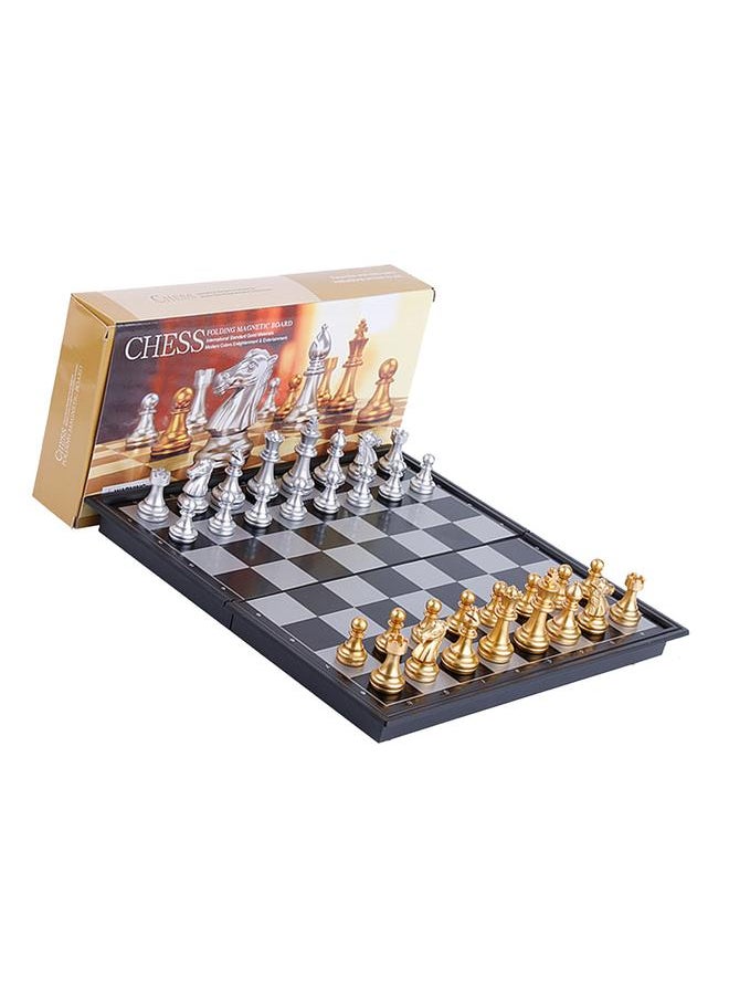Magnetic Travel Chess Foldable Portable Educational Golden Silver Imitation Porcelain Board Game