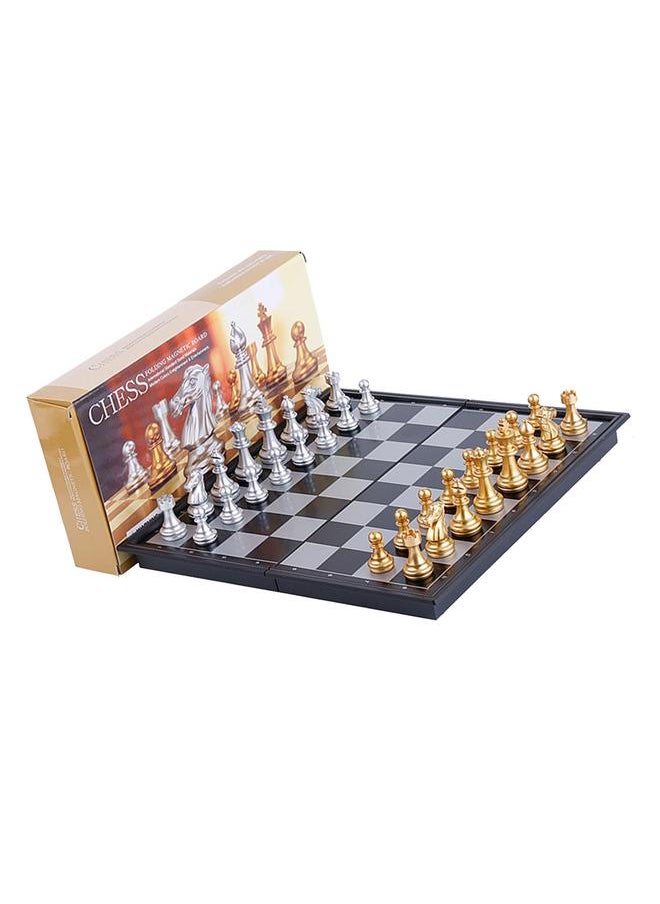 Magnetic Travel Chess Foldable Portable Educational Golden Silver Imitation Porcelain Board Game