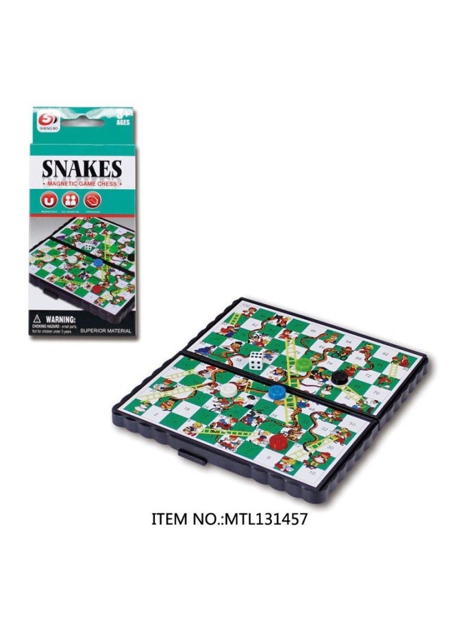 Hot-selling Children's Chess Magnetic Checkers Gobang Flying Chess Educational Board Games Board Toys-Color:Snake Ladder Chess