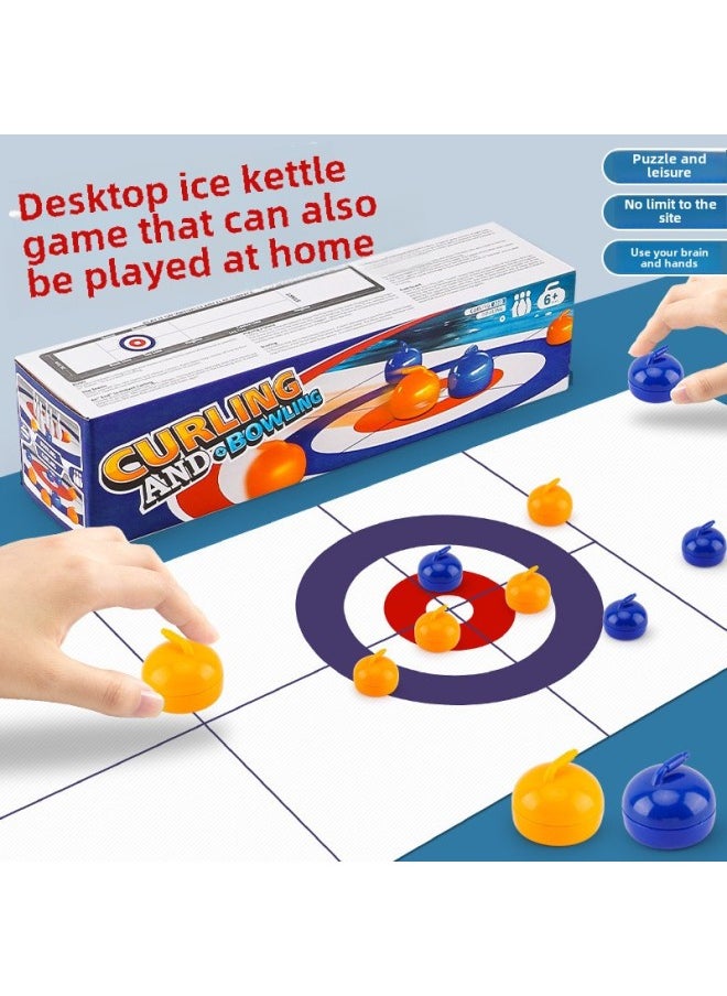 Table Curling Portable Casual Desktop Ice Hockey Decompression Toy Children Parent-Child Interaction Adult Party Battle Game-Colour:Additional Models Of Curling Set Are Upgraded With Materials-Specification:Standard