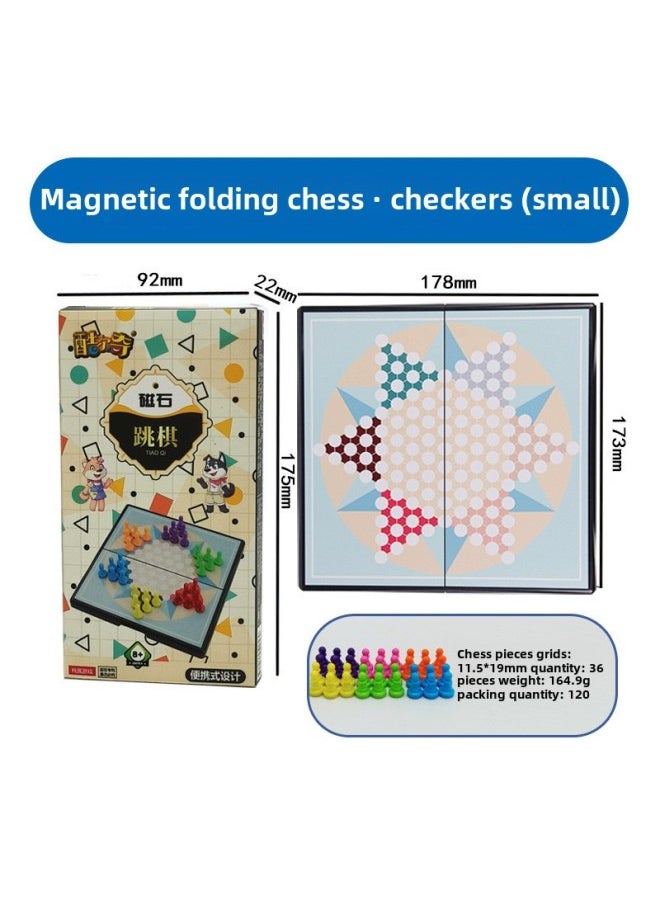 Magnetic Gobang Go Checkers Colosseum Children's Toys Folding Chessboard Chinese Chess Large Magnetic Chess-Color:Magnetic Checkers
