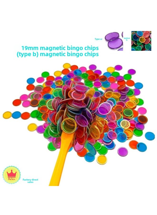 19MM Bingo Chip Chip Plastic Disc Early Education Disc Experimental Magnetic Game Early Education Toys-Specifications:19b Type 100 Pieces Yellow