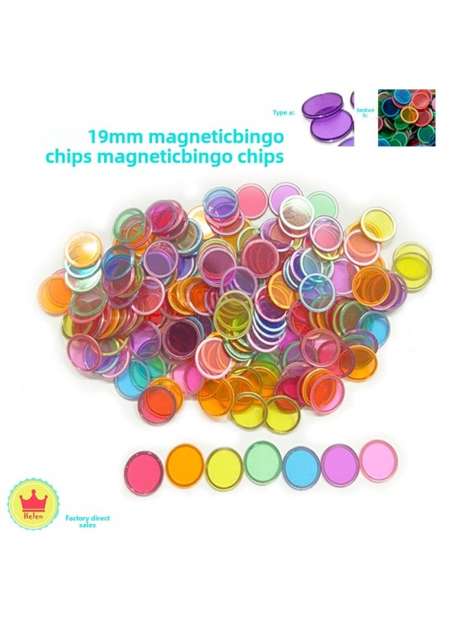 19MM Bingo Chip Chip Plastic Disc Early Education Disc Experimental Magnetic Game Early Education Toys-Specifications:19b Type 100 Pieces Yellow