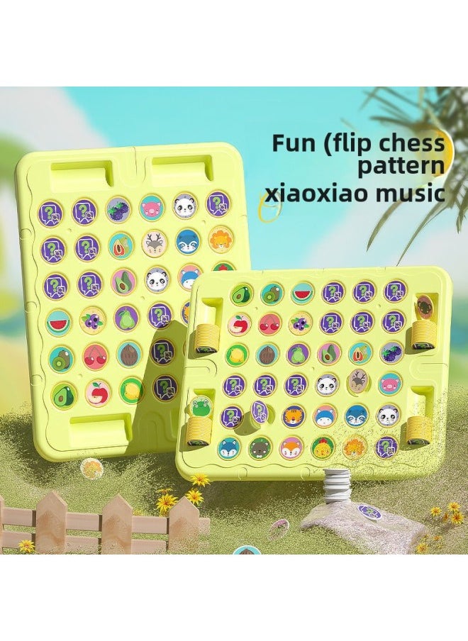 Children's Two-Person Battle Chess Flipping Leyi Intelligence Toys Observation Mindset Training Animal Flipping Chess-Color:Large 36 Chess Blue  E-commerce Box