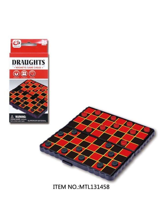 Hot-selling Children's Chess Magnetic Checkers Gobang Flying Chess Educational Board Games Board Toys-Color:Checkers